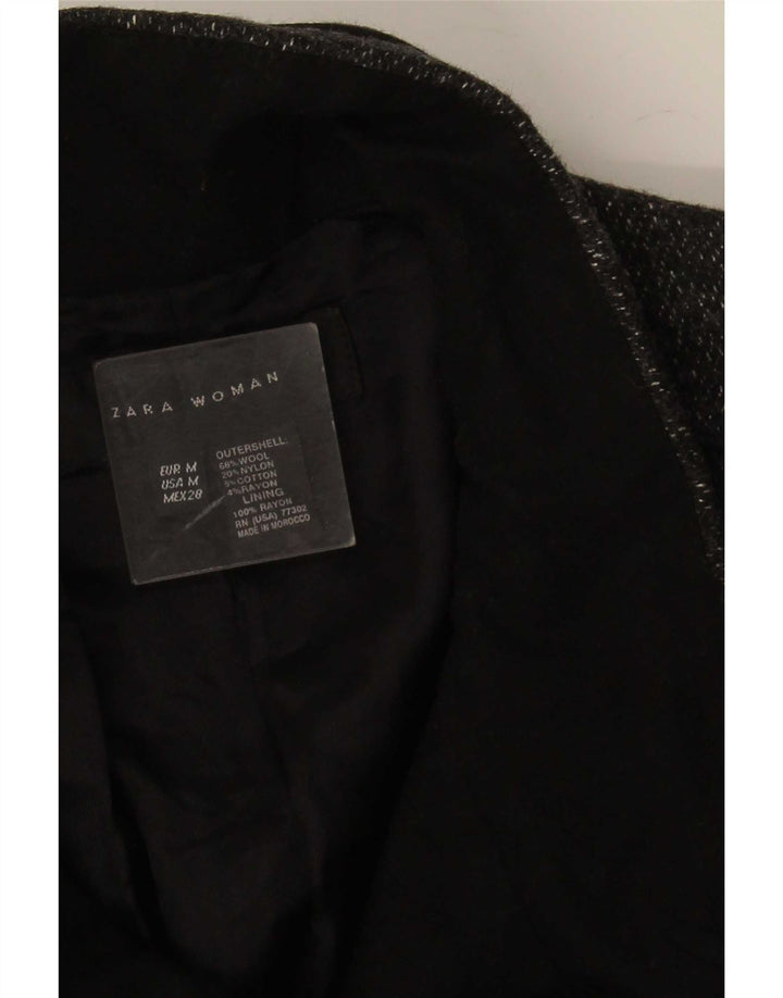 Zara Mujer Abrigo UK 44 Lana Gris Medio