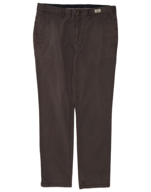 Tommy Hilfiger Pantalones chinos ajustados para hombre W34 L30 Algodón gris