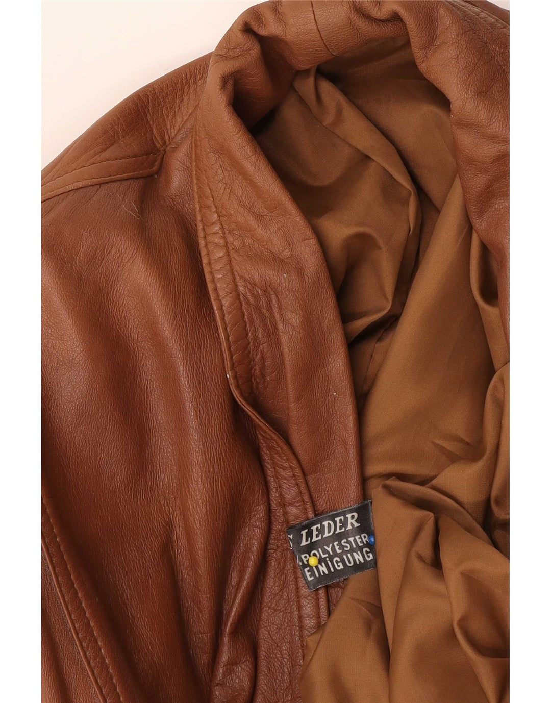 Vintage mujer chaqueta de cuero de gran tamaño Reino Unido 18 XL cuero marrón