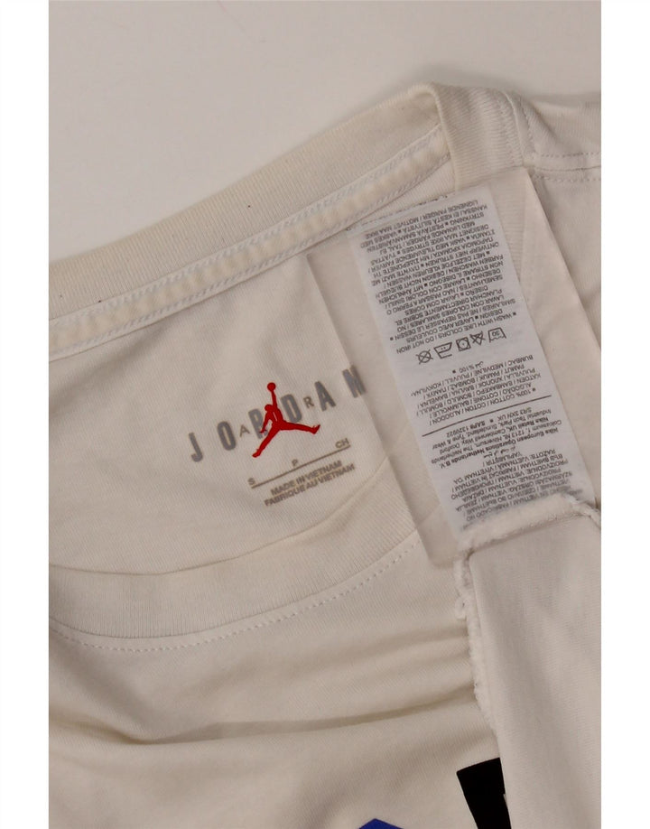 Jordan - Camiseta gráfica para hombre, talla pequeña, algodón blanco