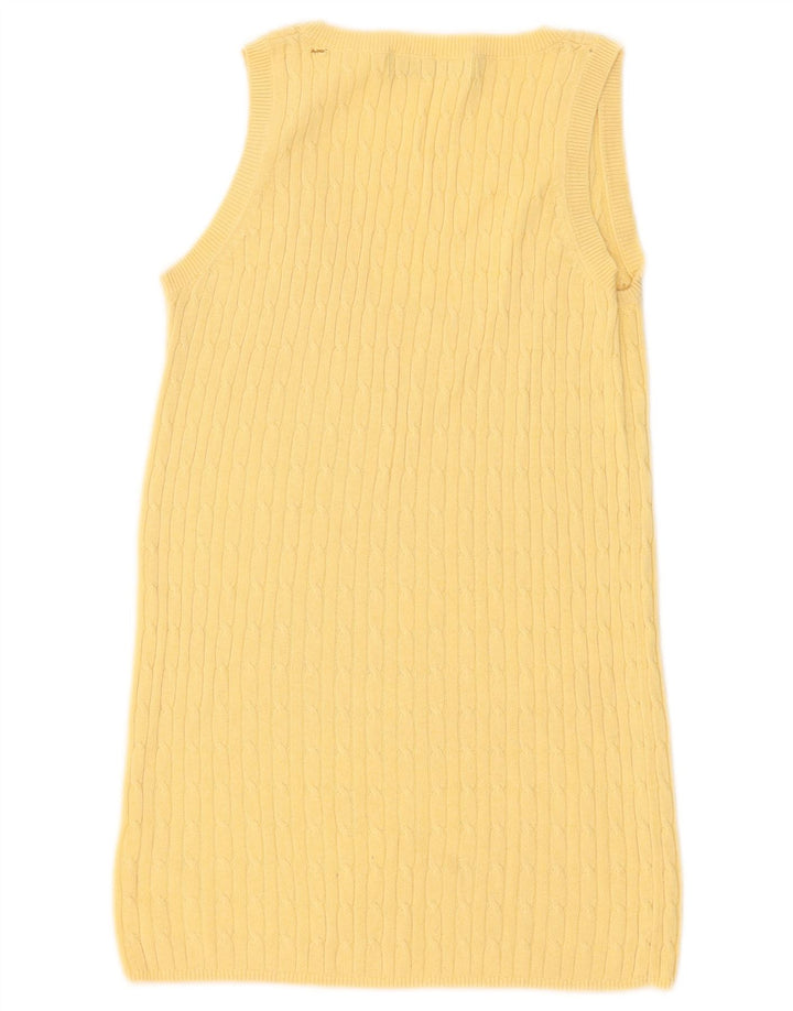 Zara Mujer Chaleco Tank Top Reino Unido 12 Medio Amarillo Algodón