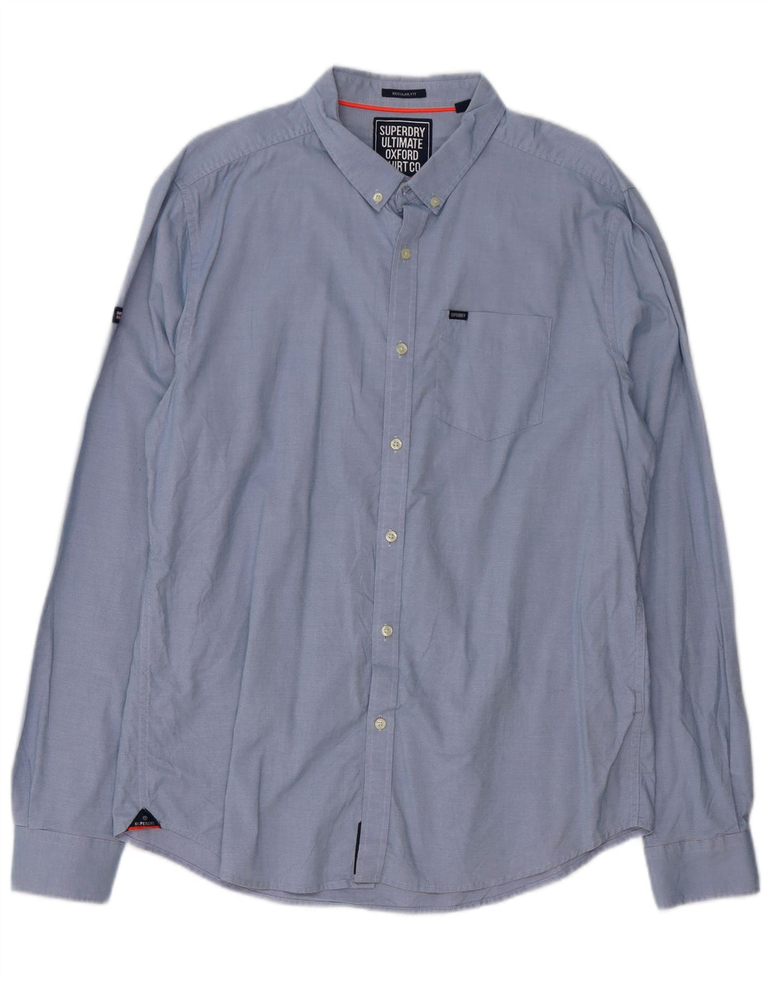 SUPERDRY Camisa Regular Fit XL De Algodón A Rayas Azul Hombre