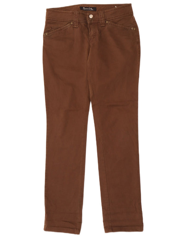Massimo Dutti Pantalón Chino Slim Mujer EU 38 Small W28 L33 Marrón Algodón