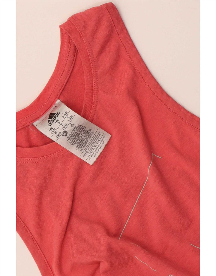 Adidas Mujer Gráfico Chaleco Top UK 8/10 Pequeño Rosa Poliéster