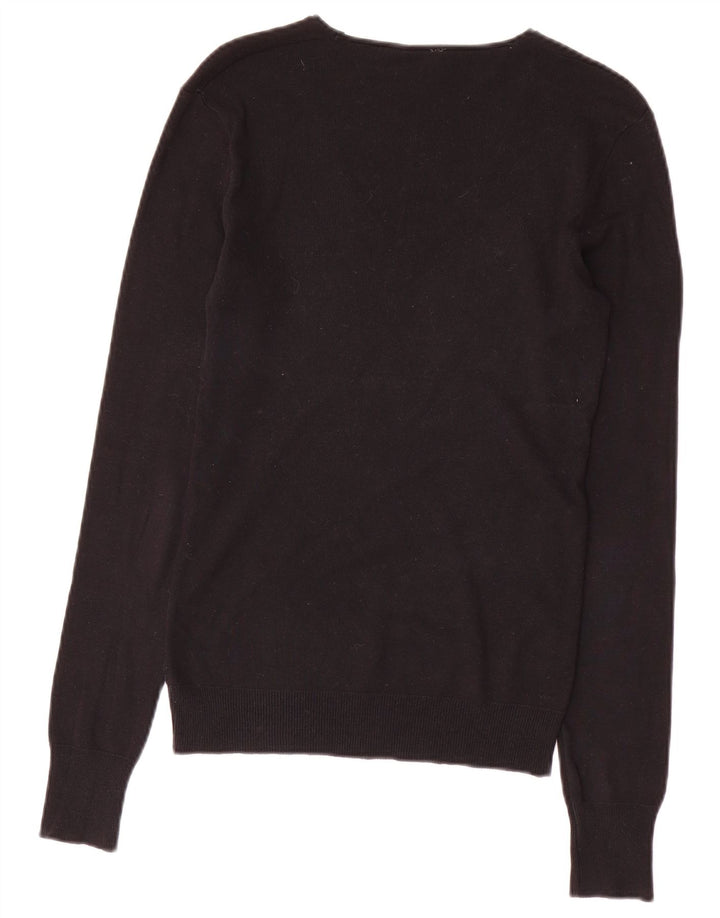 BENETTON Suéter con Cuello en V para Mujer UK 10 Small Black