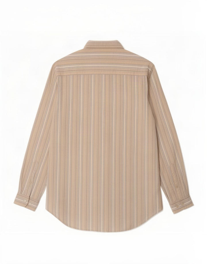 Camisa Marlboro Classics Hombre Grande Polietileno Rayas Beige