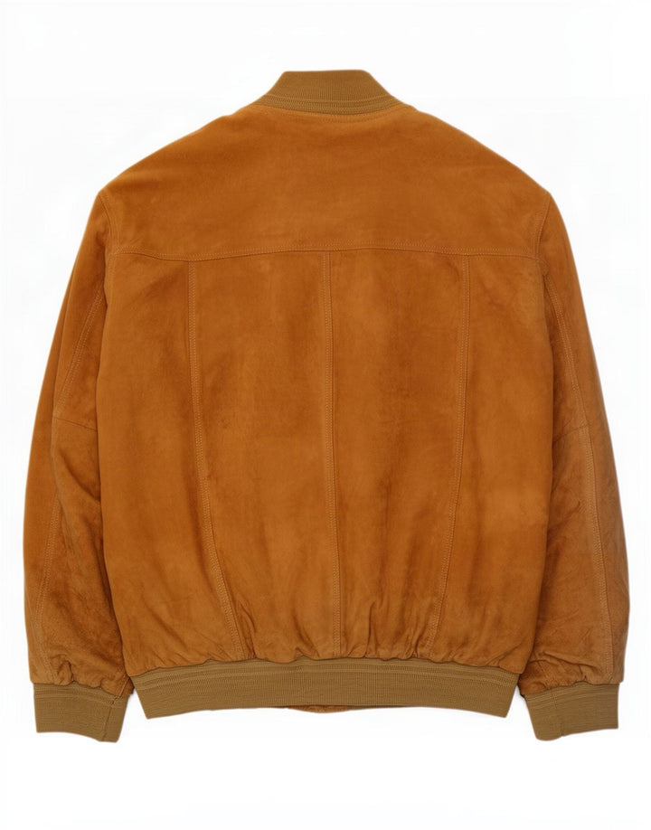 Vintage hombres ante bomber chaqueta IT 62 6XL cuero marrón