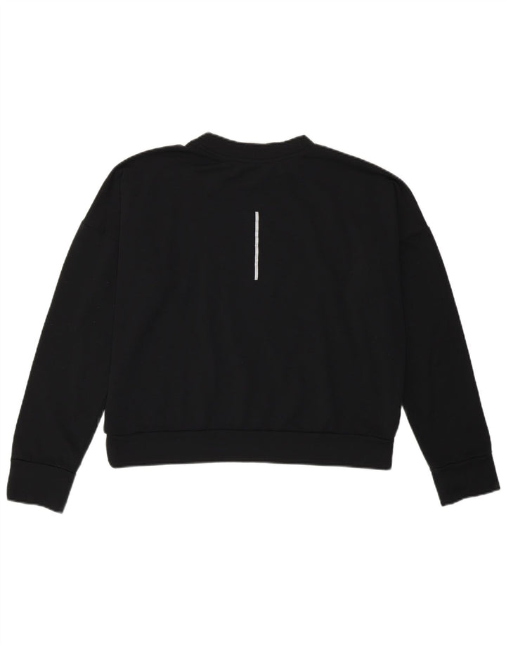 Nike Mujer Crop Sudadera Jumper UK 12 Mediano Negro Poliéster Deportes