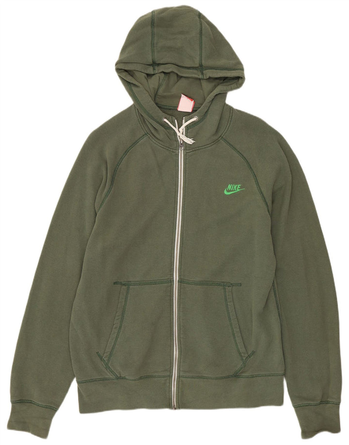 Nike - Sudadera con capucha y cremallera para hombre, algodón caqui mediano