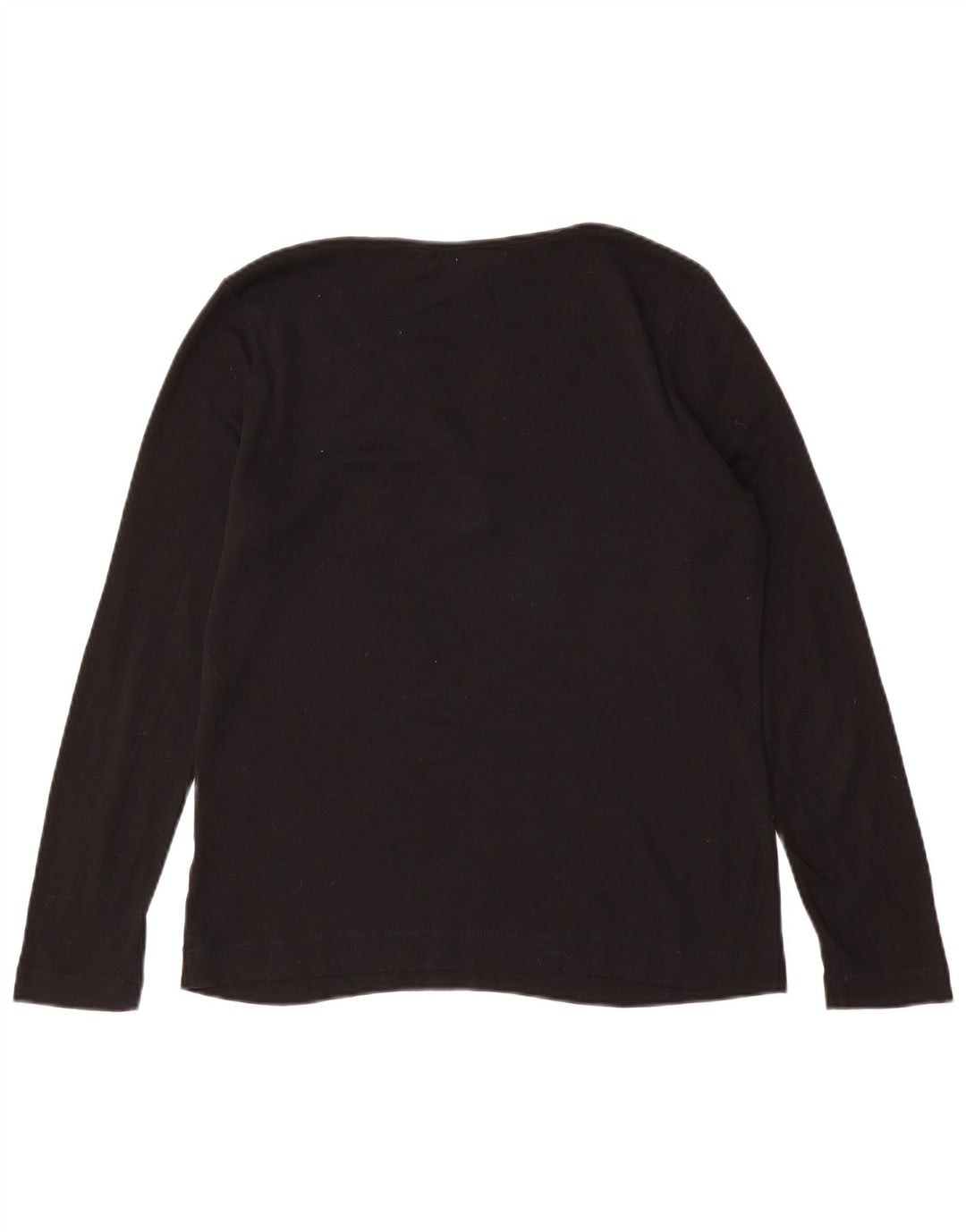 RALPH LAUREN Camiseta de manga larga para mujer UK 16 Grande Algodón negro