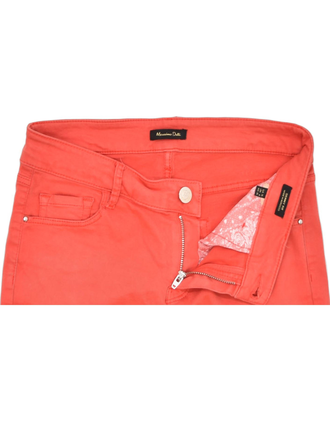 MASSIMO DUTTI Womens Slim Jeans US 4 Small W28 L30 Orange Cotton | Vintage | Thrift | Second-Hand | Used Clothing | Messina Hembry 