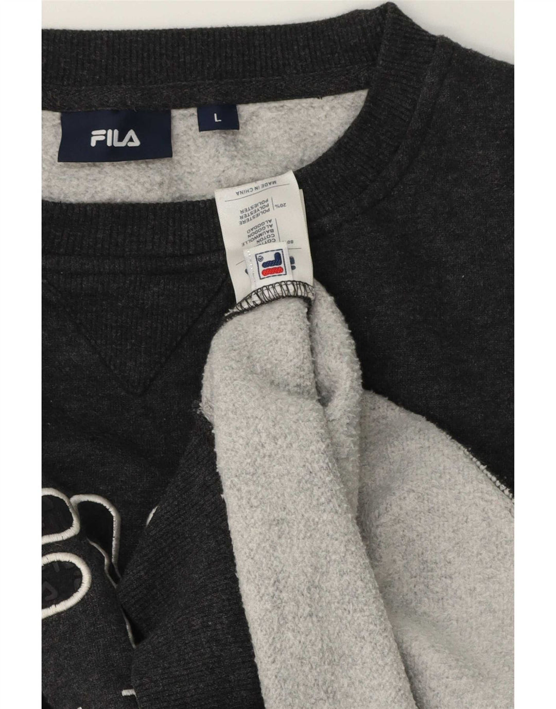Fila Hombre Graphic Sudadera Jumper Grande Gris Algodón