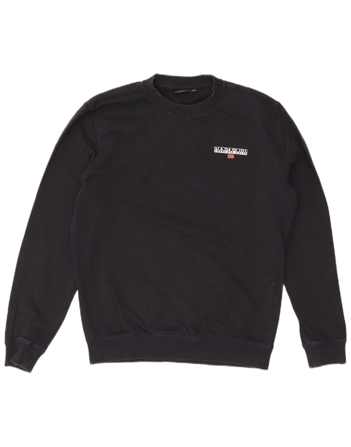Napapijri Hombre Geographic Sudadera Jumper Medium Azul Marino Algodón