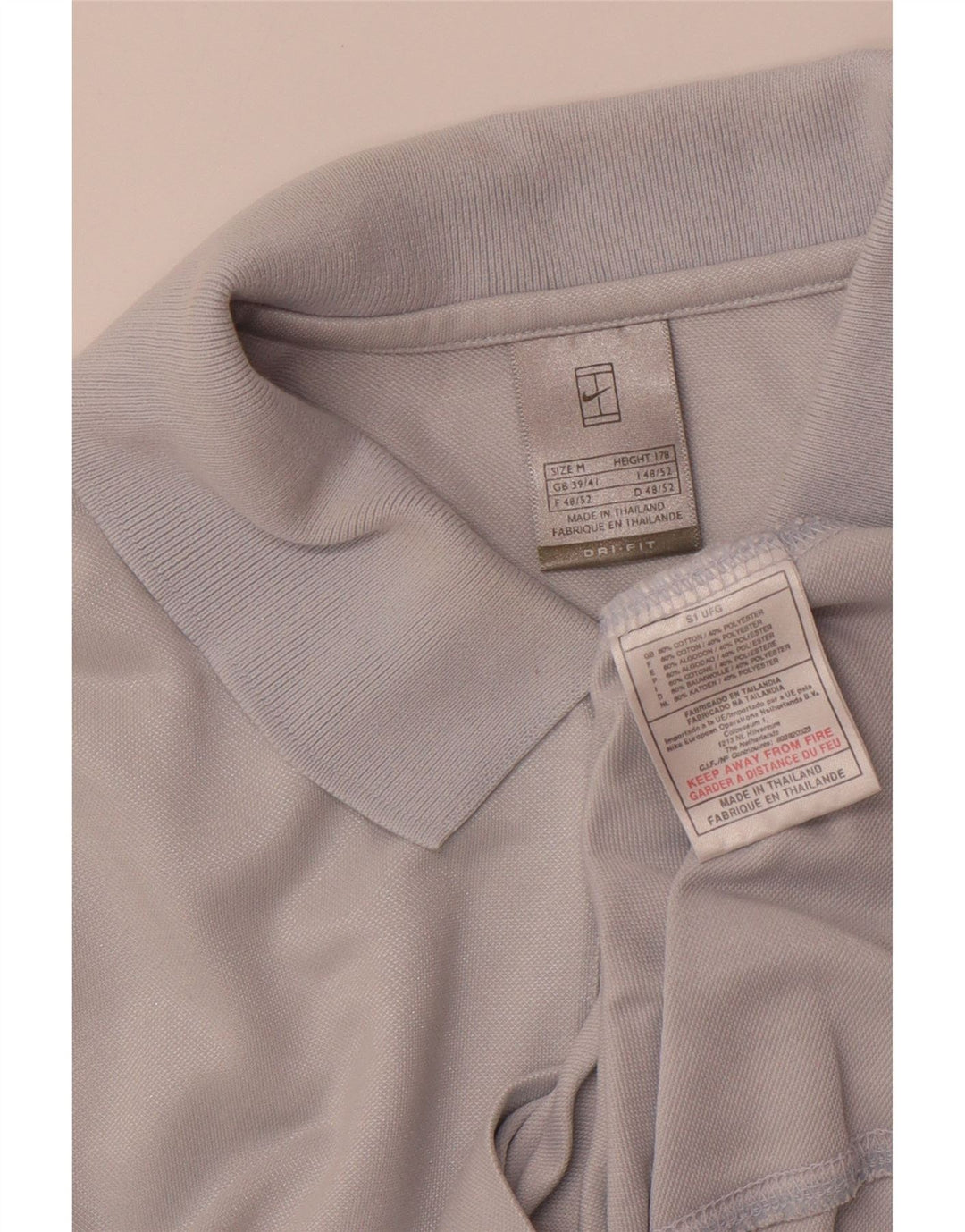 NIKE Polo Hombre ES 39/41 Azul Medio Algodón