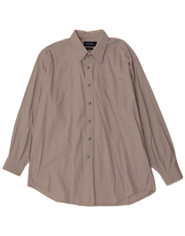 Camisa Nautica Hombre Talla 17 XL Algodón Gris