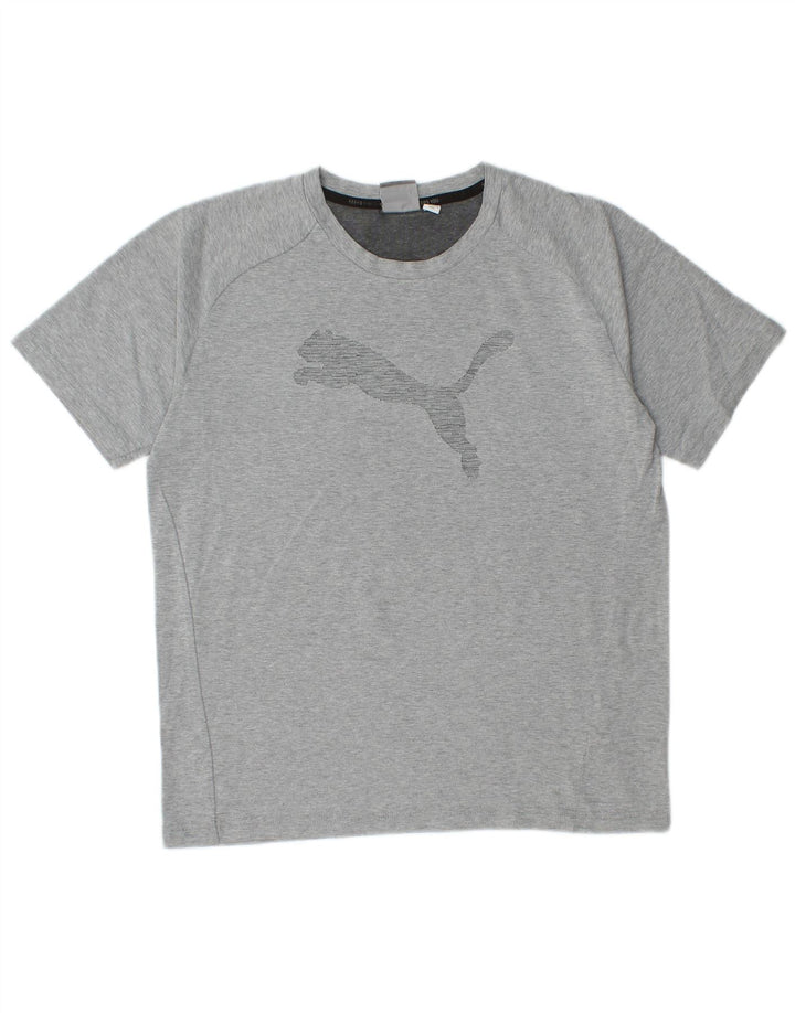 PUMA Camiseta gráfica para hombre Top de algodón gris medio