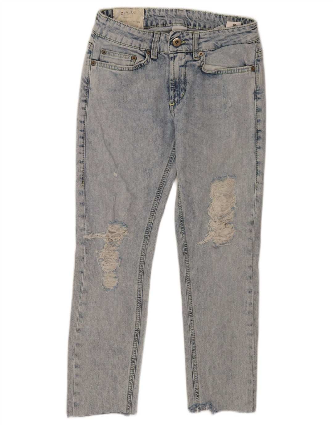 Vaqueros Cortos Desgastados Mujer Dondup W26 L23 Algodón Azul