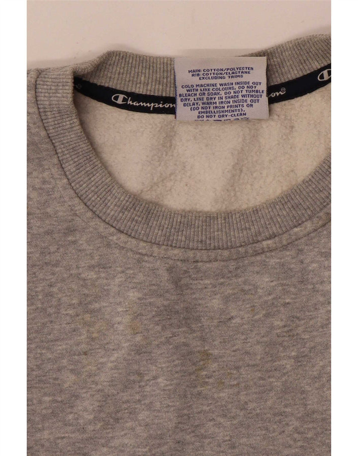 Champion Sudadera Crop Graphic para Mujer UK 44 Gris Medio Moteado