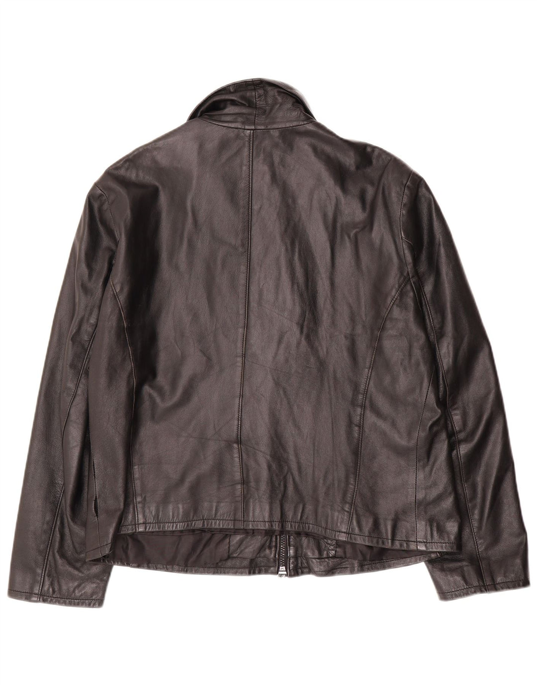 VINTAGE Chaqueta de cuero para mujer Reino Unido 16 Cuero negro grande