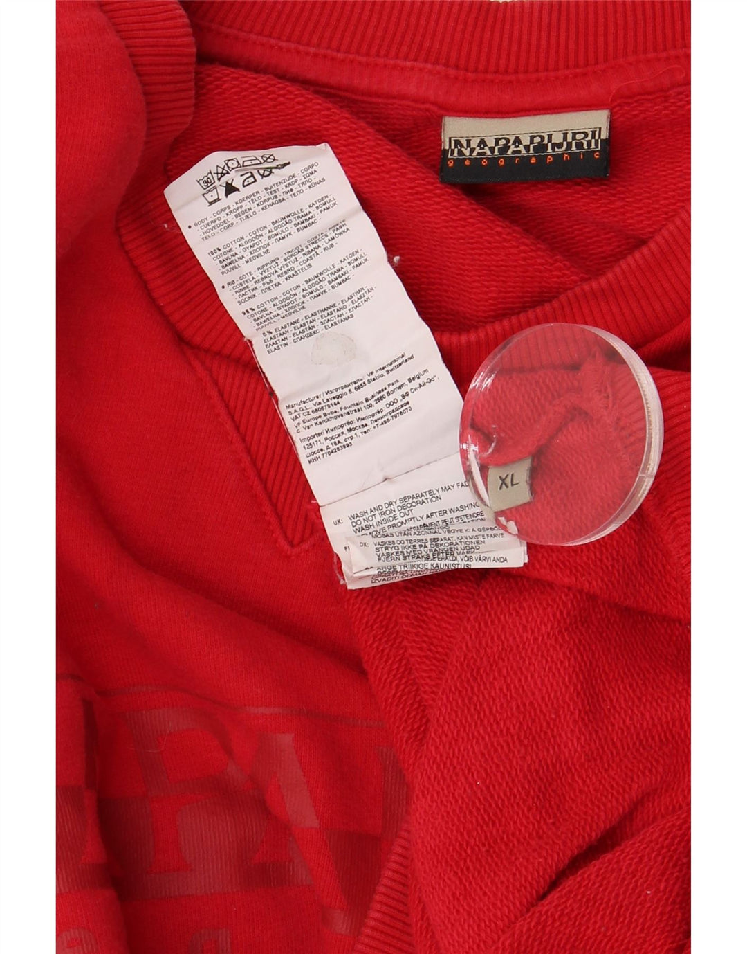 NAPAPIJRI Sudadera con gráfico geográfico para hombre Jersey XL Algodón rojo