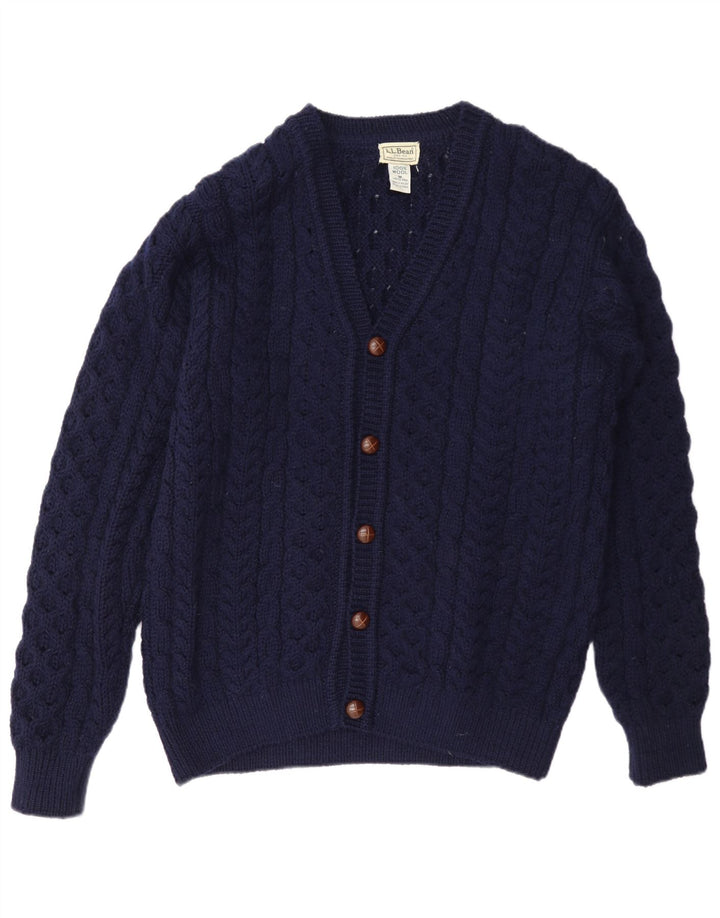 L.L.Bean Suéter tipo cárdigan para hombre Lana azul marino medio