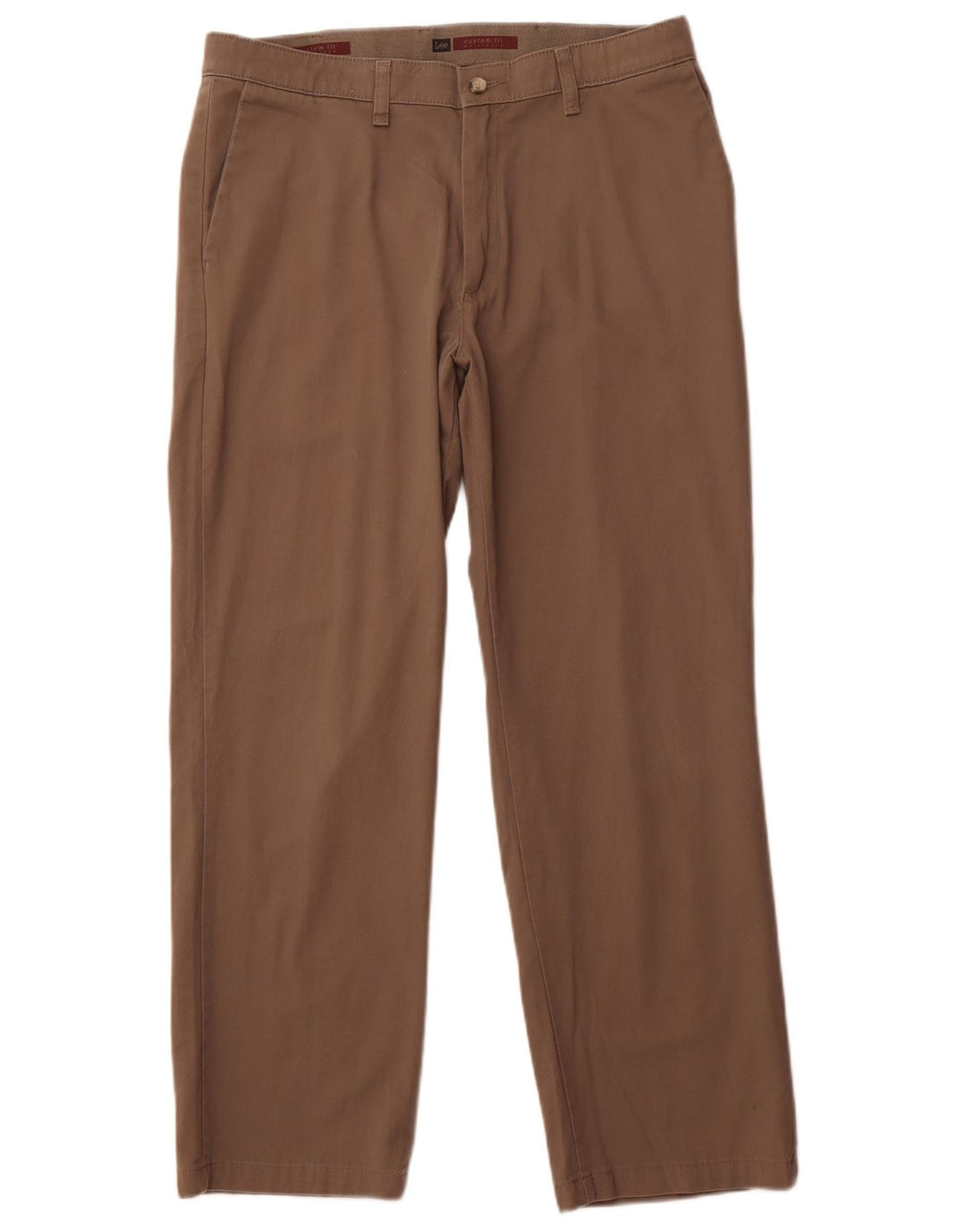 Pantalones chinos rectos de corte personalizado para hombre Lee W34 L29 Algodón marrón