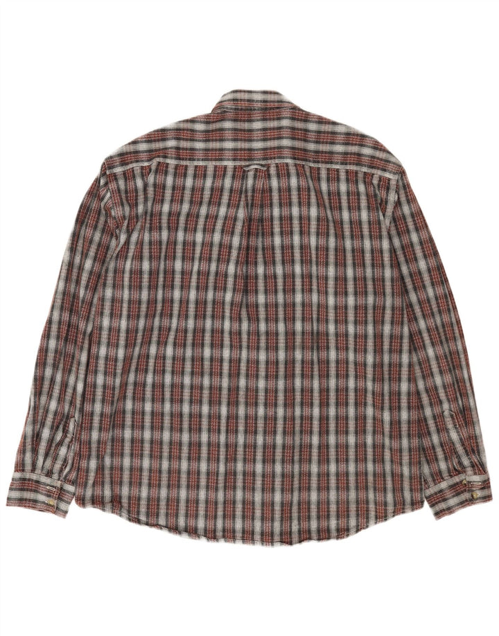 LEE Camisa de franela para hombre XL Algodón a cuadros burdeos