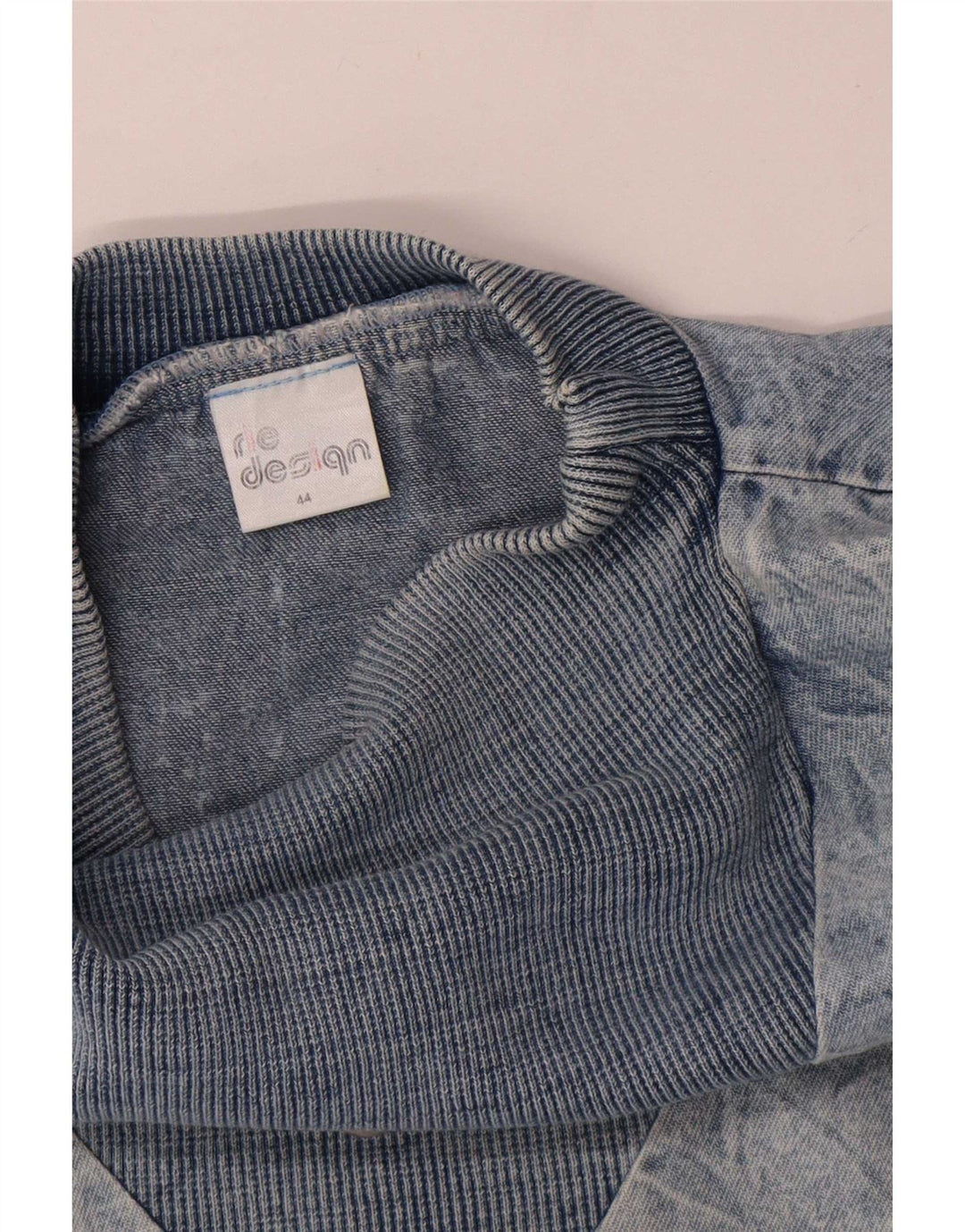 Vintage mujer sudadera de gran tamaño Jumper EU 44 XL Algodón Azul