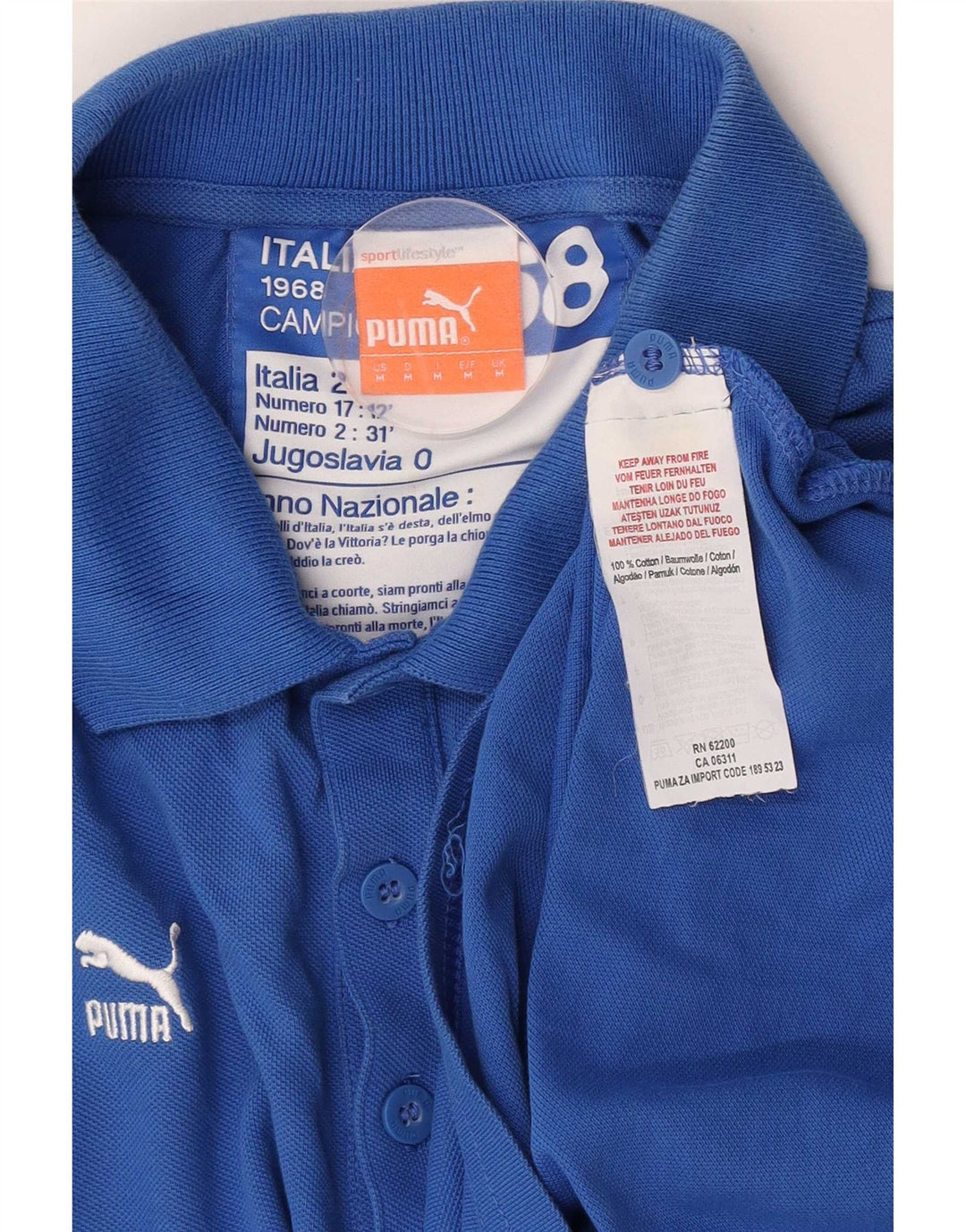 Puma Polo Gráfico De Algodón Azul Medio Para Hombre