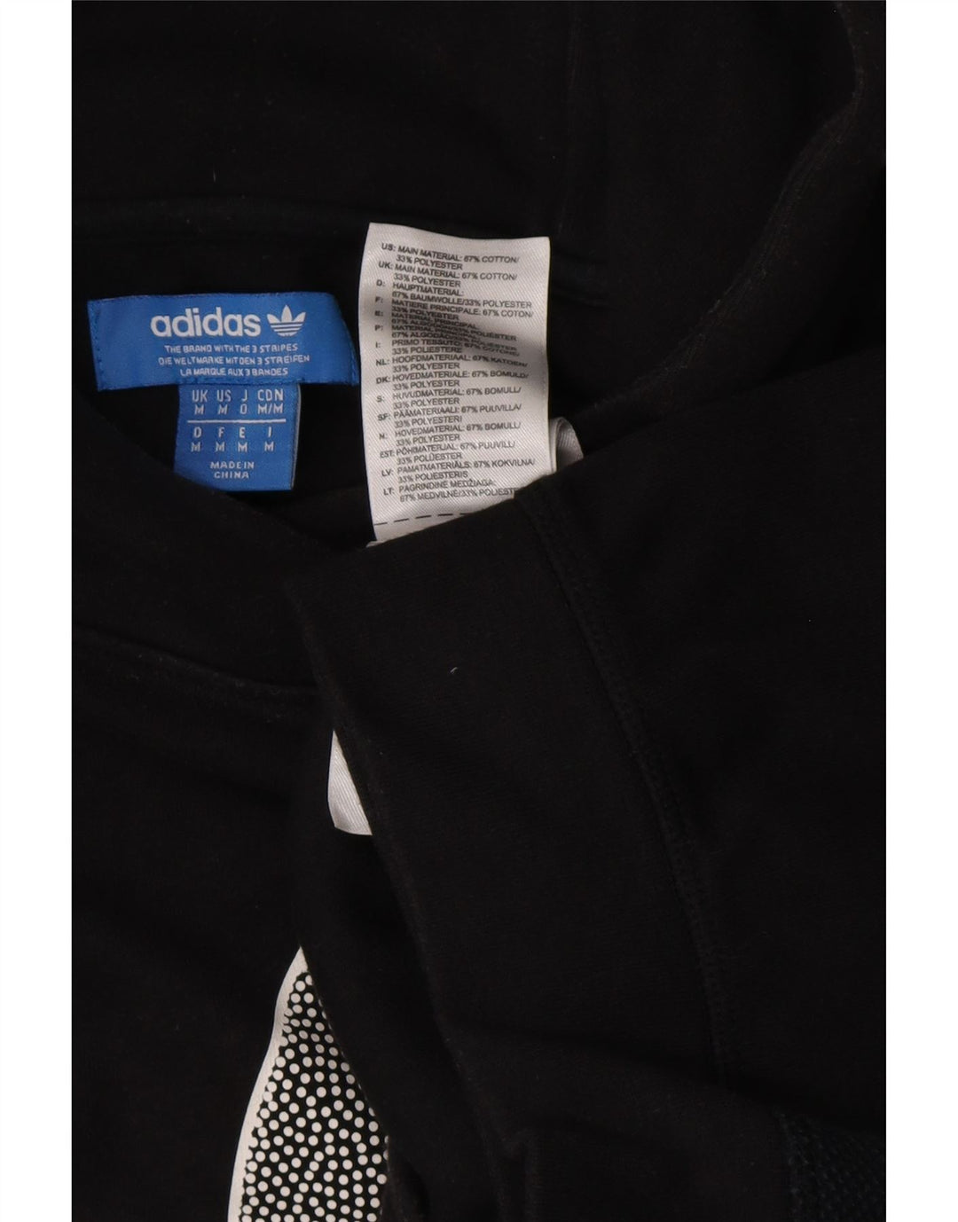 ADIDAS Hombre Graphic Sudadera con capucha de manga corta Jumper Medium Black Colourblock