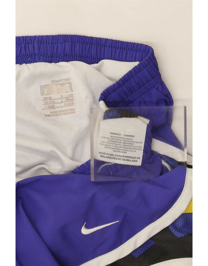 Nike Pantalones cortos deportivos para mujer UK 8/10 Pequeño Púrpura Geométrico Poliéster