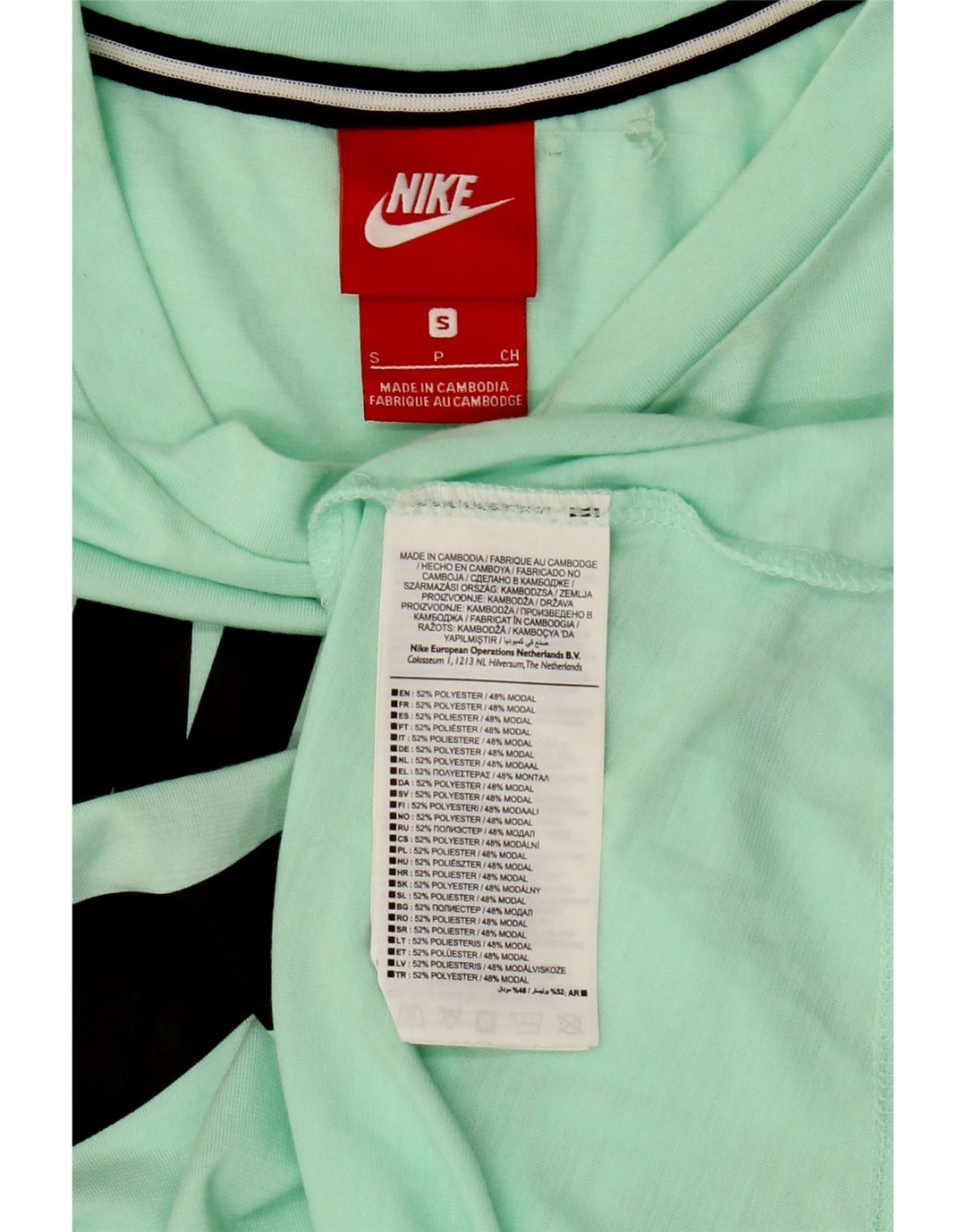 Nike Camiseta gráfica para mujer Top UK 10 Small Verde Poliéster