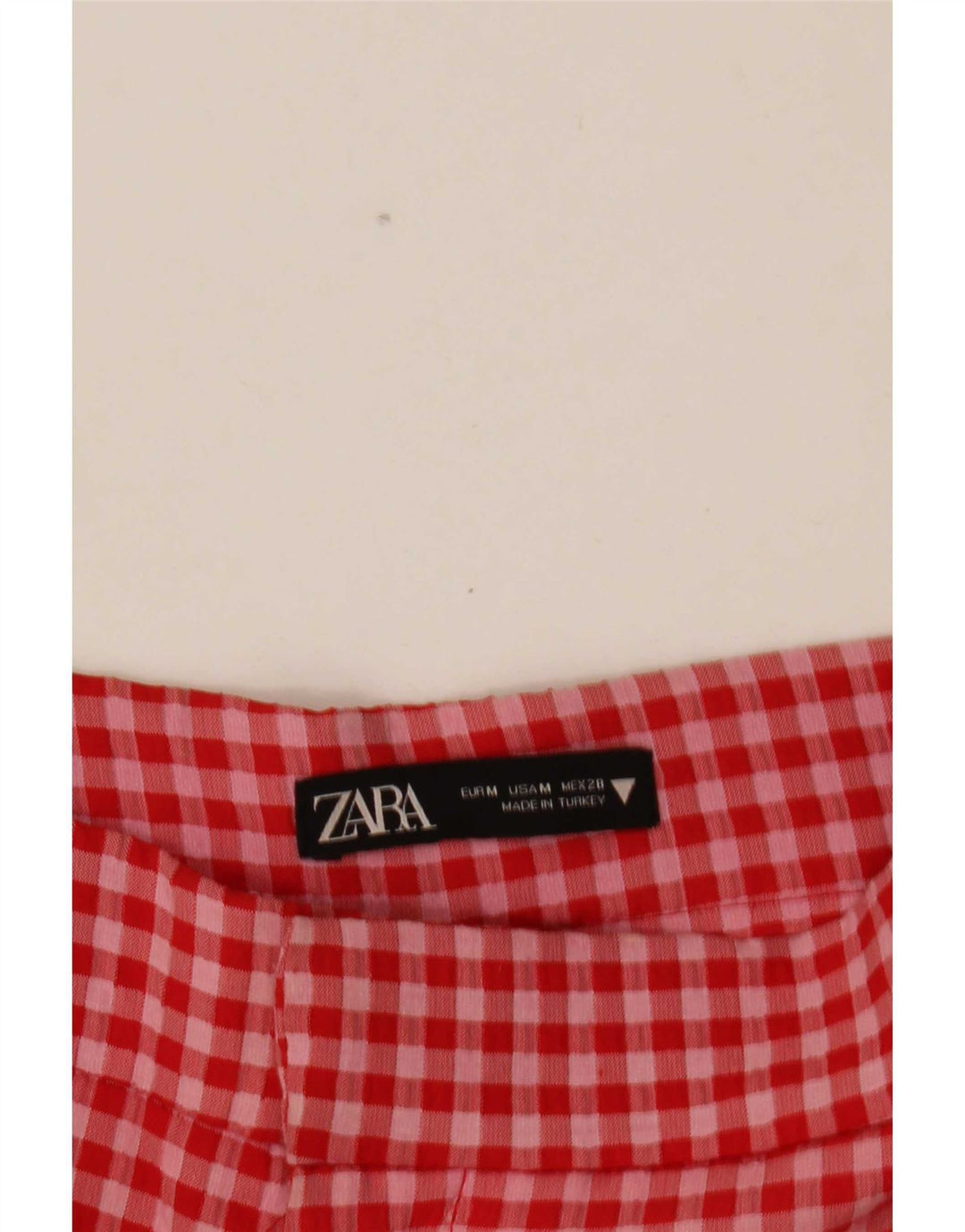 Zara Mujer Pantalones Cortos Medianos W28 L25 Cuadros Rojos