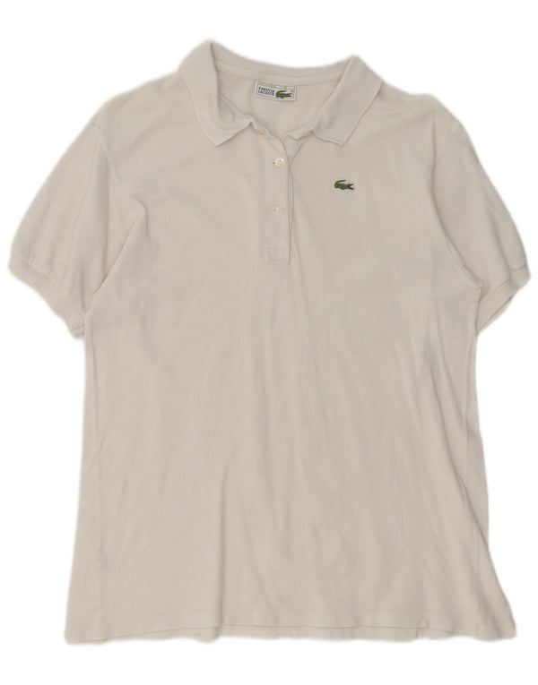 Polo Lacoste Mujer Talla 46 XL Blanco Algodón