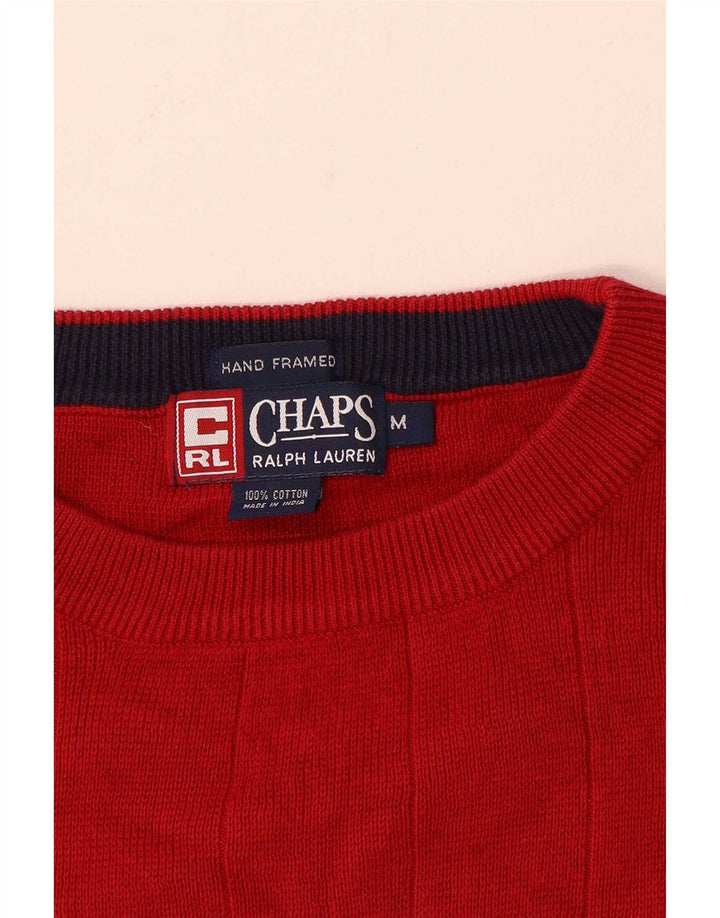 Chaps Ralph Lauren - Jersey de cuello redondo para hombre, color rojo medio, algodón