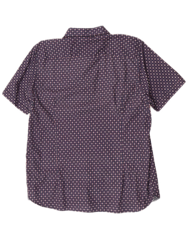 Ted Baker Camisa de manga corta para hombre Talla 6 2XL Algodón con manchas moradas
