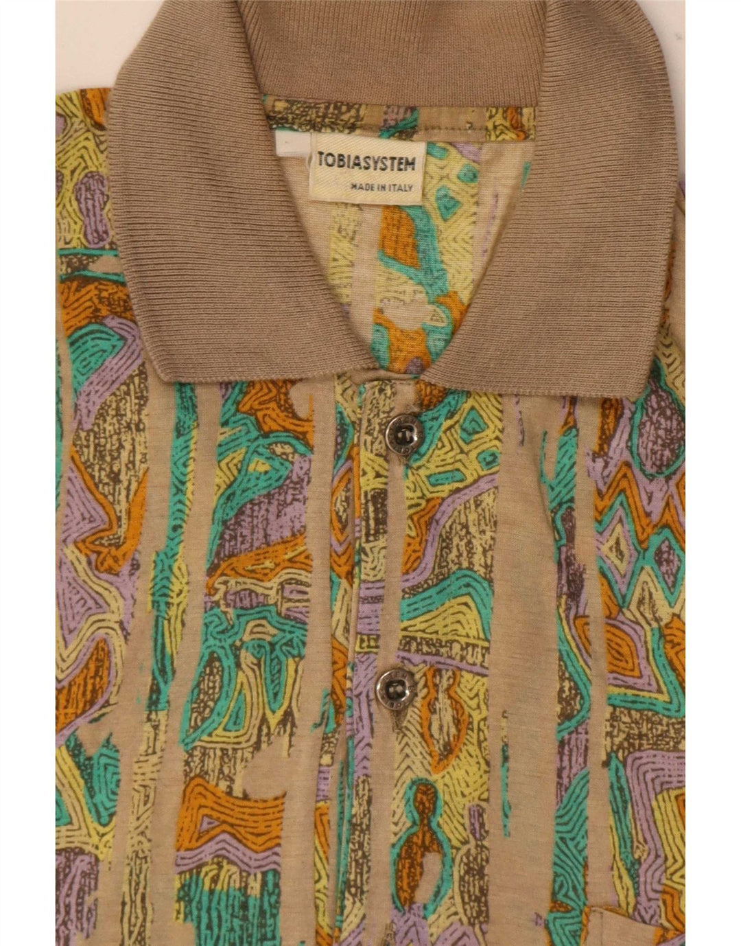 Polo Tobia System Hombre Algodón Geométrico Beige Medio