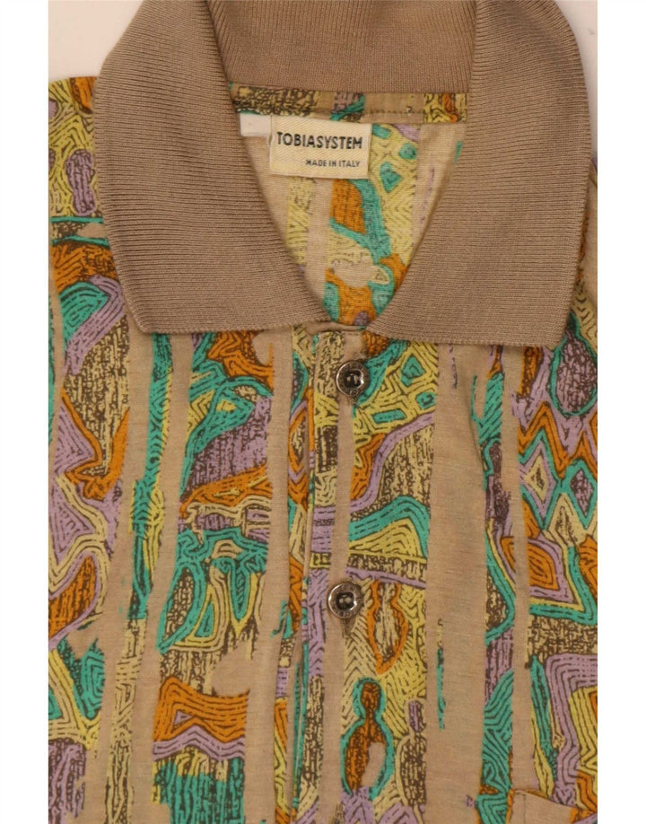 Polo Tobia System Hombre Algodón Geométrico Beige Medio