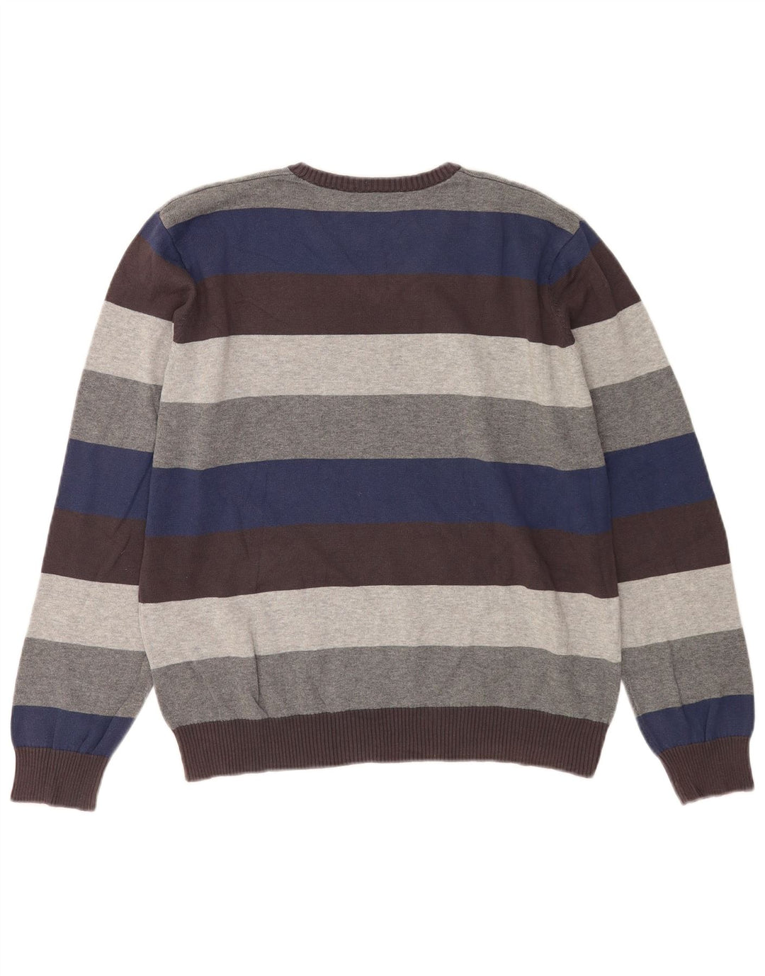 Zara Hombre Jersey Con Cuello En V Jersey Grande De Algodón A Rayas Multicolor