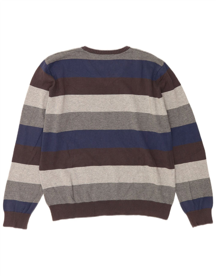 Zara Hombre Jersey Con Cuello En V Jersey Grande De Algodón A Rayas Multicolor