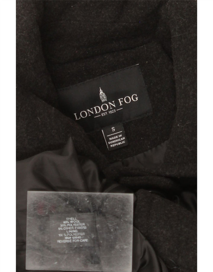 LONDON FOG Abrigo para mujer UK 10 Small Grey Wool