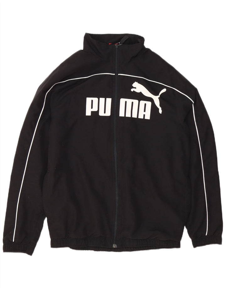 PUMA Mens Graphic Chándal Top Chaqueta Pequeña Negro