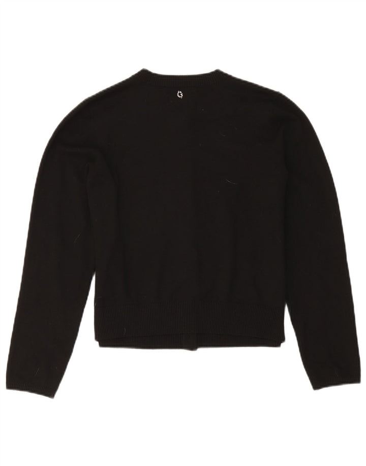 Guess Suéter tipo cárdigan corto para mujer UK 12 Mediano Poliéster negro