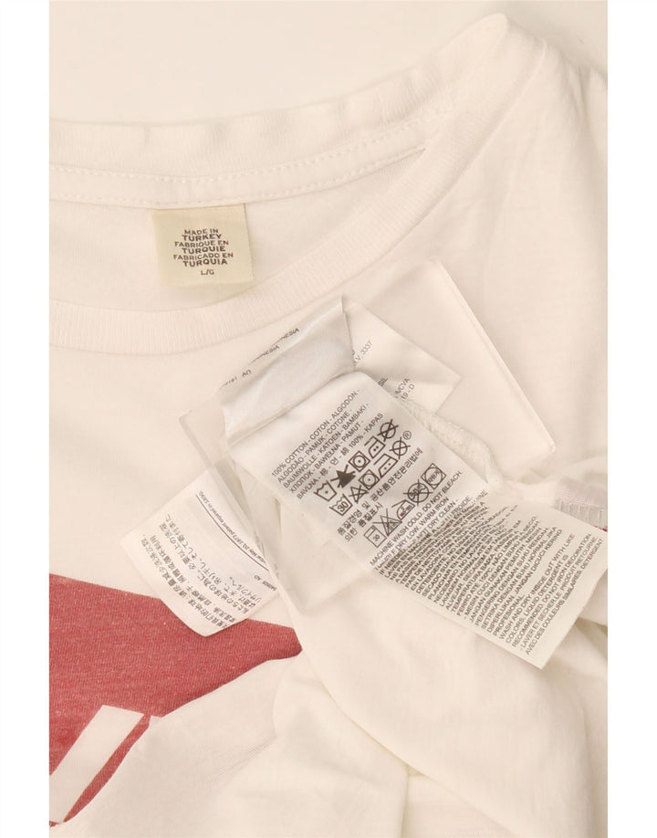 LEVI'S Camiseta gráfica para mujer Top UK 46 Large White Cotton