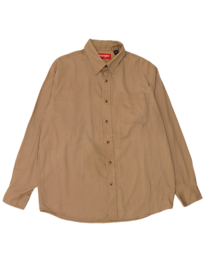 Camisa Wrangler Hombre Grande Algodón Beige