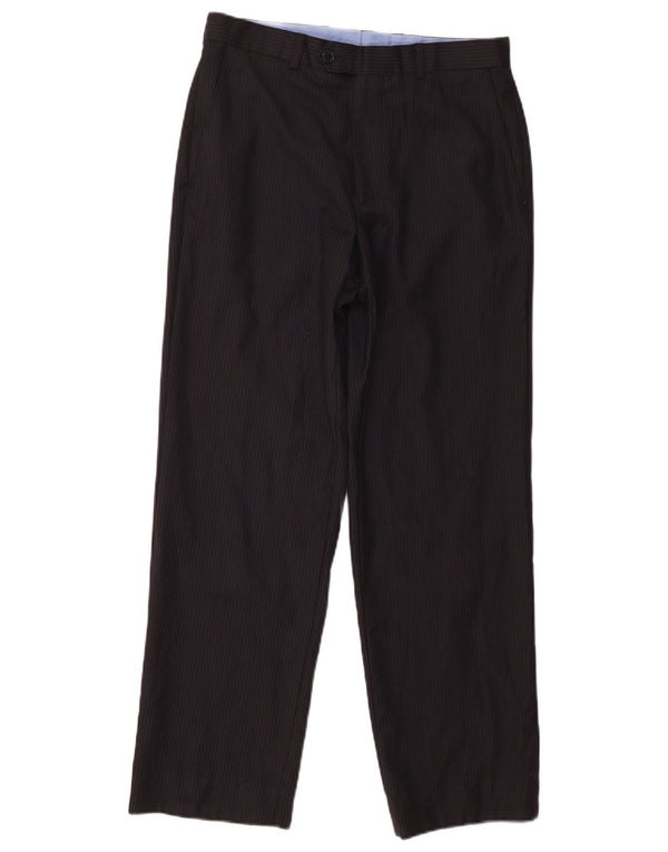 Marks & Spencer Pantalón de traje recto para hombre W30 L29 Azul marino a rayas