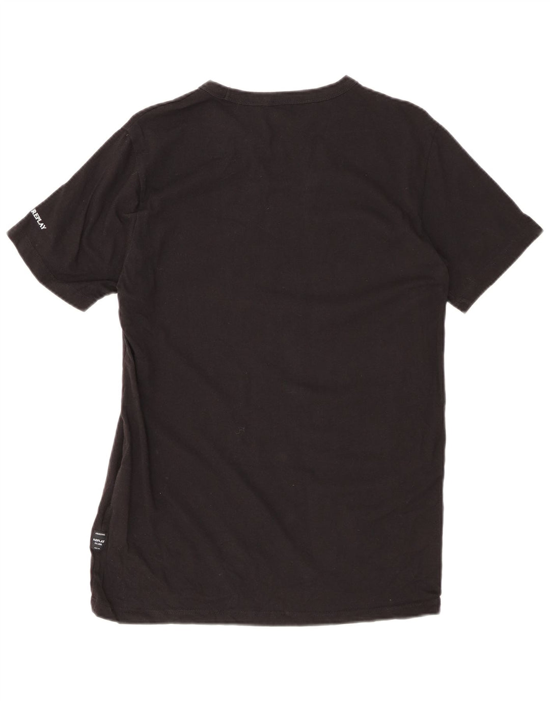 REPLAY Camiseta gráfica para hombre Top Medium Black Cotton