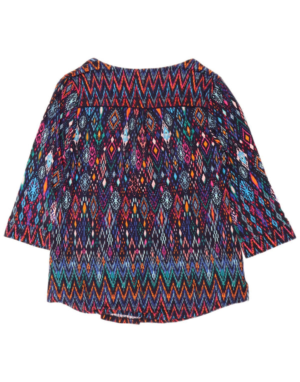 MONSOON Blusa de manga 3/4 para mujer UK 10 Small Ikat multicolor