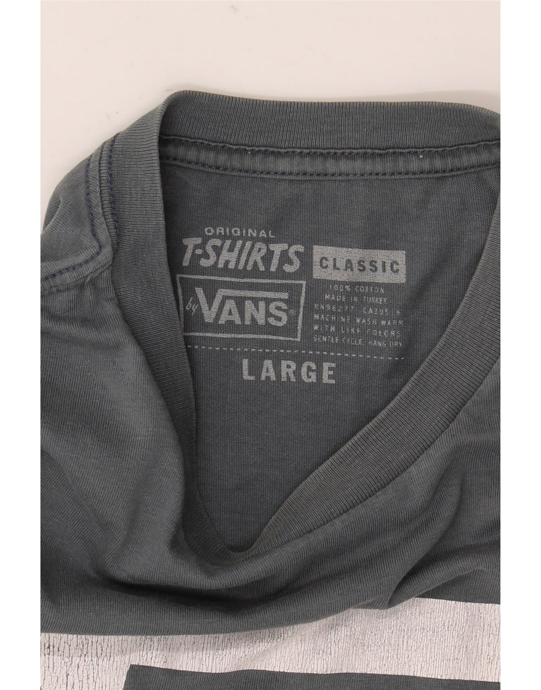 Vans Camiseta clásica con gráfico para hombre, talla grande, gris