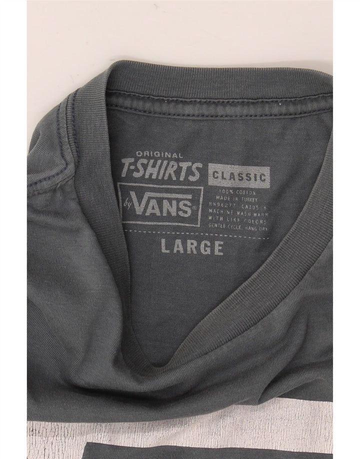Vans Camiseta clásica con gráfico para hombre, talla grande, gris